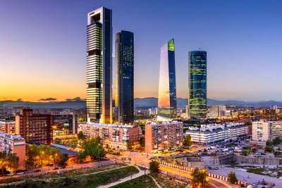 Wolkenkrabbers in Madrid, de hoofdstad van Spanje